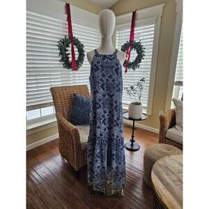 Vineyard Vines Hibiscus Floral Halter Dress Women's Size 8 Made in Italy Coastal